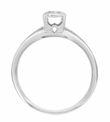 1950's ArtCarved Illusion Solitaire Diamond Vintage Engagement Ring in 14K White Gold | 0.07 Carat - alternate view