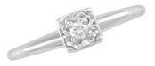 Breana Vintage Heirloom Square Illusion Diamond Engagement Ring in 14 Karat White Gold