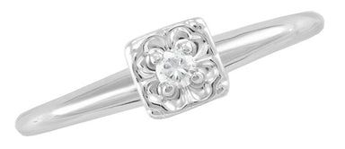 Breana Vintage Heirloom Square Illusion Diamond Engagement Ring in 14 Karat White Gold - alternate view