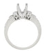 Art Deco 3/4 Carat Diamond Engraved Fleur De Lis Engagement Ring Mounting in 14 Karat White Gold