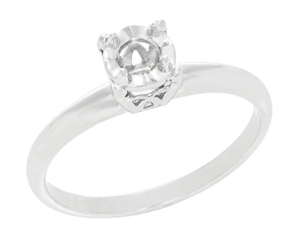 Vintage Style 1950's Illusion Solitaire Ring Setting in 14 Karat White Gold for a 0.25, 0.33, 0.50, 0.64 Carat Diamond - Item: R848W - Image: 2
