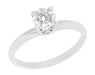Vintage Style 1950's Illusion Solitaire Ring Setting in 14 Karat White Gold for a 0.25, 0.33, 0.50, 0.64 Carat Diamond