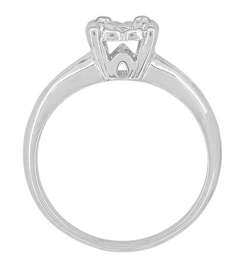 Side of Box Illusion Setting 1940's Mid Century Modern Box Illusion Ring Mounting in 10K 14K 18K White Gold for a 0.20 to 0.40 Carat Round Diamond - R849
