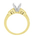 Art Deco Filigree Twin Butterflies Yellow Gold 3/4 Carat Princess Cut Diamond Engagement Ring Setting
