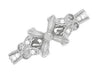 Twin Butterflies Art Deco Filigree 3/4 Carat Princess Cut Diamond Engagement Ring Setting in 14 Karat White Gold