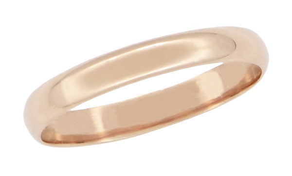 Size 8 | 3mm Half Round Vintage 14K Rose Gold Wedding Ring