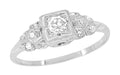 Chesney Art Deco Filigree Vintage Diamond Engagement Ring in 18 Karat White Gold