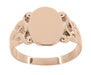 Art Nouveau Scrolling Vines Oval Signet Ring in 14 Karat Rose ( Pink ) Gold