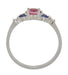 Pink and Blue Sapphire Love Ring with Diamonds in 10 Karat White Gold