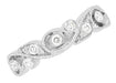 Frances Art Nouveau Style Diamond Wedding Ring in White Gold - 18K or 14K