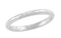 J.R. Wood Etched Vintage Wedding Ring in Platinum - 1930's Art Deco Band - R916