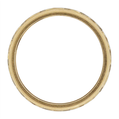 Retro Mixed Metals Wide Vintage Wedding Band in 14 Karat White and Yellow Gold - Size 4.75 - alternate view