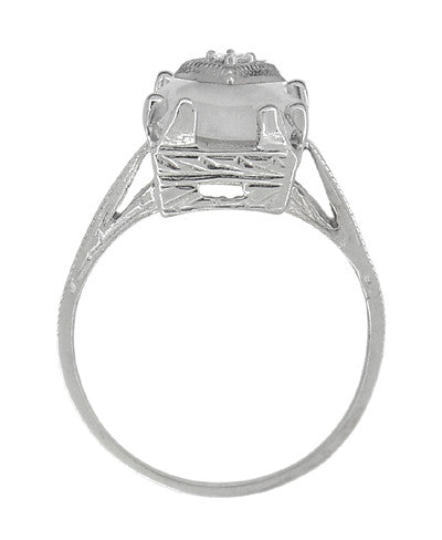 Art Deco Sunburst Crystal and Diamond Ring in 18 Karat White Gold - Item: R920 - Image: 3