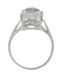 Art Deco Sunburst Crystal and Diamond Ring in 18 Karat White Gold