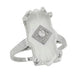 Art Deco Sunburst Crystal and Diamond Ring in 18 Karat White Gold