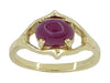 Oval Ruby Cabochon Vintage Ring in 14 Karat Gold