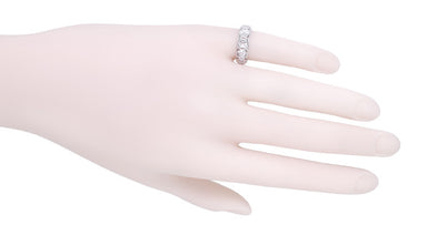 Easton Art Deco Vintage Rose Cut Diamond Wedding Band in Platinum - Size 4.5 - alternate view