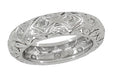 Monroe Filigree Vintage Art Deco Diamond Wedding Band in Platinum - Size 4 1/2