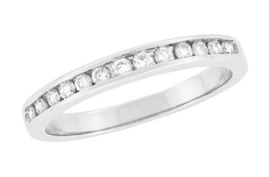 Herara Platinum Channel Set Diamonds Estate Wedding Band - Ring Size 6