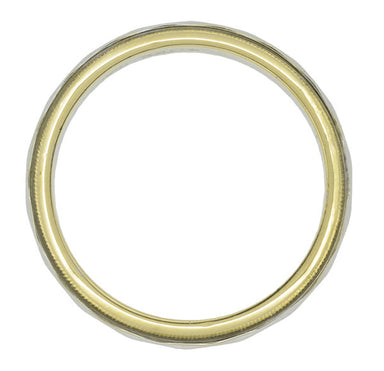 Kaleidoscope Two Tone 1950's Vintage Wedding Band in 14 Karat Yellow and White Gold - alternate view
