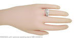 Art Deco Filigree Flowers and Scrolls Engraved Diamond Engagement Ring in 14 Karat White Gold