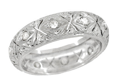 Art Deco Enfield Diamond Antique Wedding Ring in Platinum - Size 5