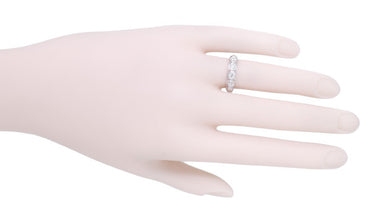 Southford Art Deco Antique Platinum and Diamond Filigree Wedding Band - Size 5 - alternate view