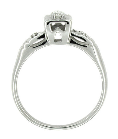14 Karat White Gold Retro Moderne Antique Diamond Engagement Ring - alternate view
