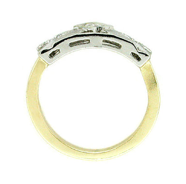Vintage Mid Century Diamond Ring in 14 Karat White and Yellow Gold - alternate view