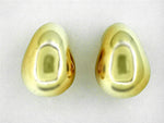 Retro Moderne Heavy Teardrop Clip Antique Earrings in 14 Karat Yellow Gold