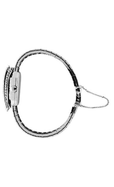 Retro Moderne Ladies Diamond Set Bracelet Watch in 14 Karat White Gold - Item: LW107 - Image: 3