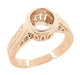 Art Deco Vintage Style 14K Rose Gold Filigree Bezel Setting Engagement Ring for a 1 - 1.25 Carat Round Diamond | Low Profile