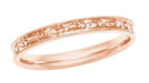 Edwardian Heirloom Engraved Floral Womens Wedding Band in 14K Rose Gold (Pink Gold)