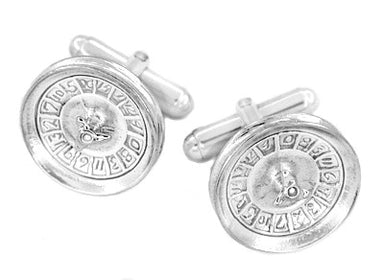 Roulette Wheel Cufflinks in Sterling Silver