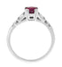 1920's Ruby and Diamond Art Deco Engagement Ring in Platinum