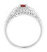 Art Deco Ruby and Diamond Filigree Engagement Ring in 14 Karat White Gold