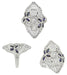 Art Deco Blue Sapphire and Cubic Zirconia Filigree Cocktail Ring in 14 Karat White Gold