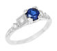 Geometric Art Deco Sapphire Engagement Ring in 18 Karat White Gold with Diamonds