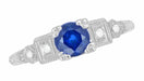 Antique 1920's Style Sapphire and Diamond Art Deco Engagement Ring in Platinum