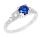 Antique 1920's Style Sapphire and Diamond Art Deco Engagement Ring in Platinum