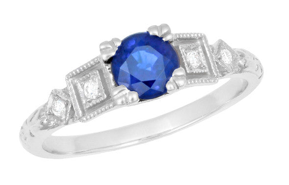 18ct yellow gold antique sapphire and diamond set ring - COLOURED GEMSTONE  RINGS - Westenra Jewellers