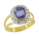 Sapphire and Rose Cut Diamond Estate Ring in 14 Karat Gold