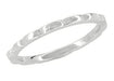 Retro Moderne Scalloped Thin Wedding Ring in Platinum - Size 4 3/4