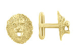 Lion Cufflinks in Sterling Silver with Yellow Gold Vermeil