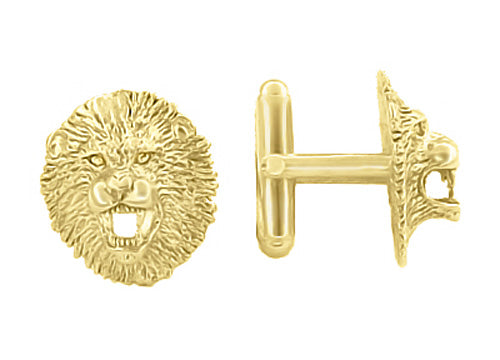 yellow gold lion cufflinks - SCL127Y