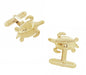 Sea Turtle Cufflinks in Sterling Silver with Yellow Gold Finish