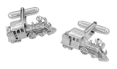 Locomotive Train Cufflinks in Sterling Silver