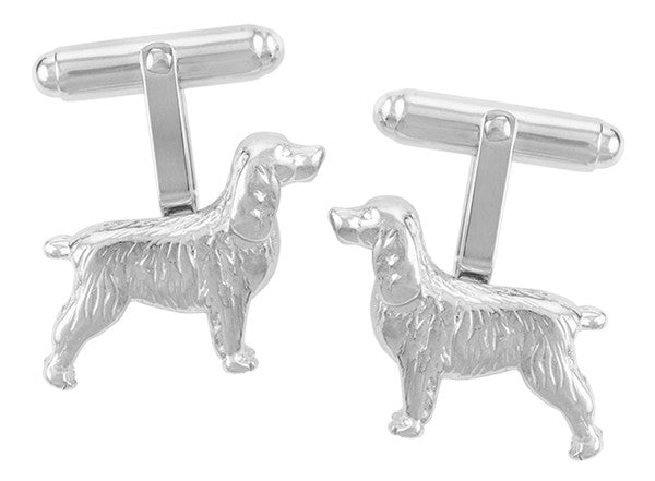 Spaniel Dog Cufflinks in Sterling Silver