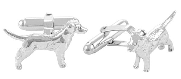 Retriever Dog Cufflinks in Sterling Silver - Item: SCL153 - Image: 2