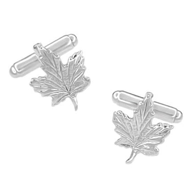 Maple Leaf Cufflinks in Sterling Silver